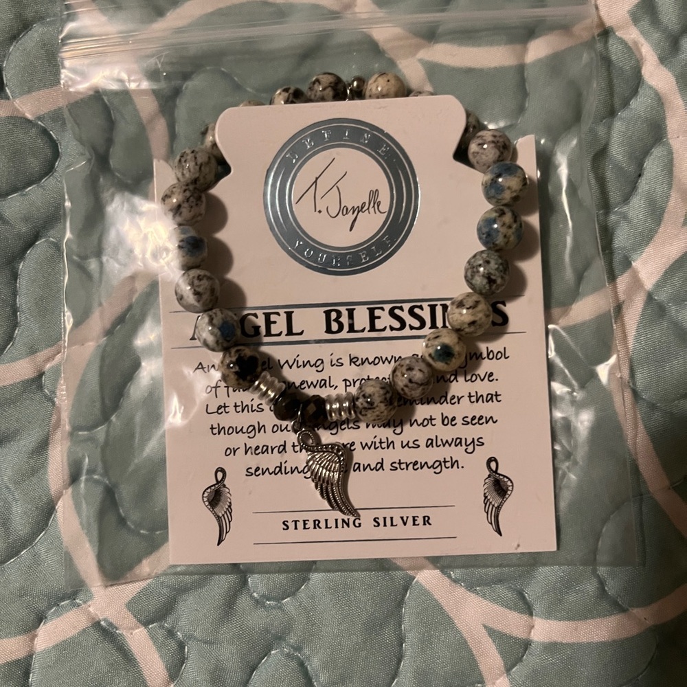 T. Jazelle Angel Blessings Stone and Sterling Silver Bracelet